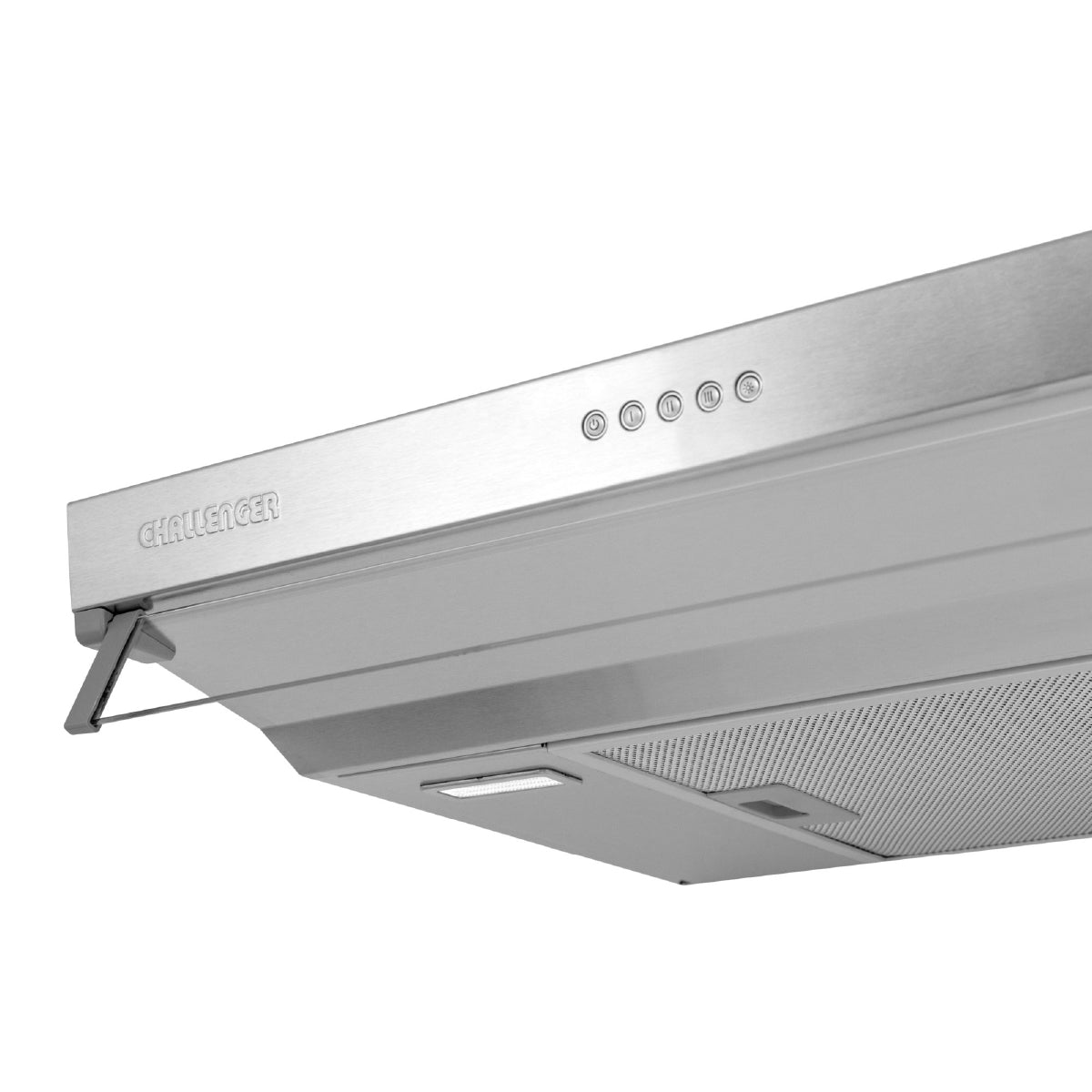 Campana Challenger Horizontal Plateado 59.5x13cm 110 Voltios de Tres Velocidades y con Filtro de Carbón - CAMPANAS Y EXTRACTORES | Bylmo