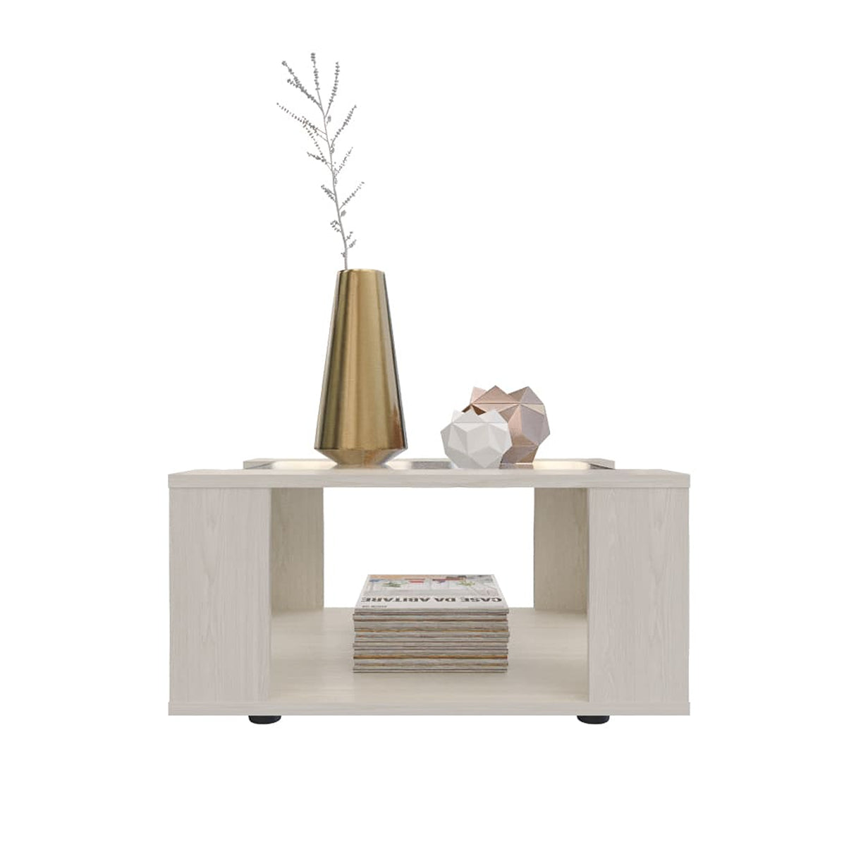 Mesa de Centro Comoros Niebla 60.2x31.7cm Rectangular y con Compartimientos - Mesas | Bylmo