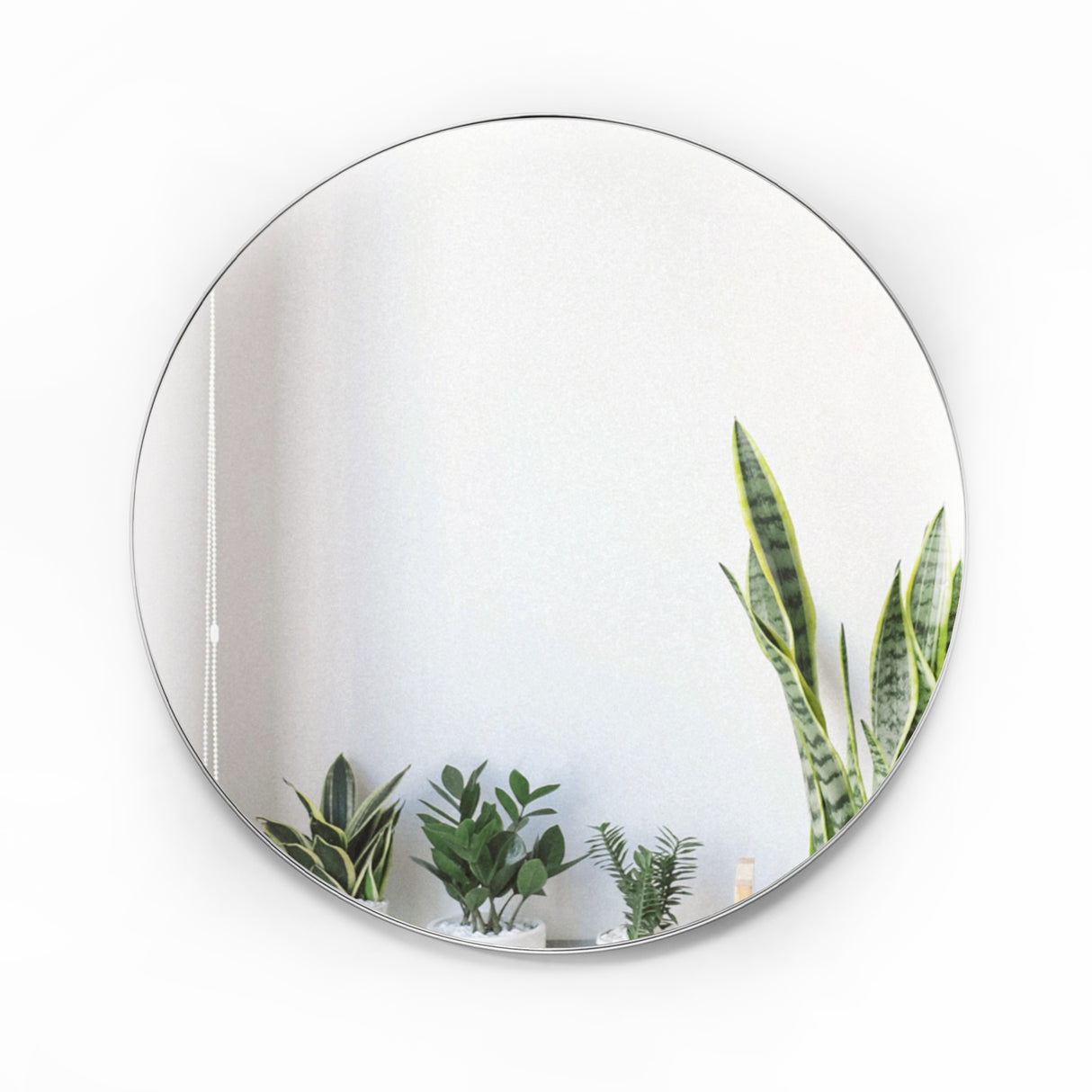 Espejo de Pared Plata 40x40cm Redondo con Marco Metalico - ESPEJOS DE PARED | Bylmo