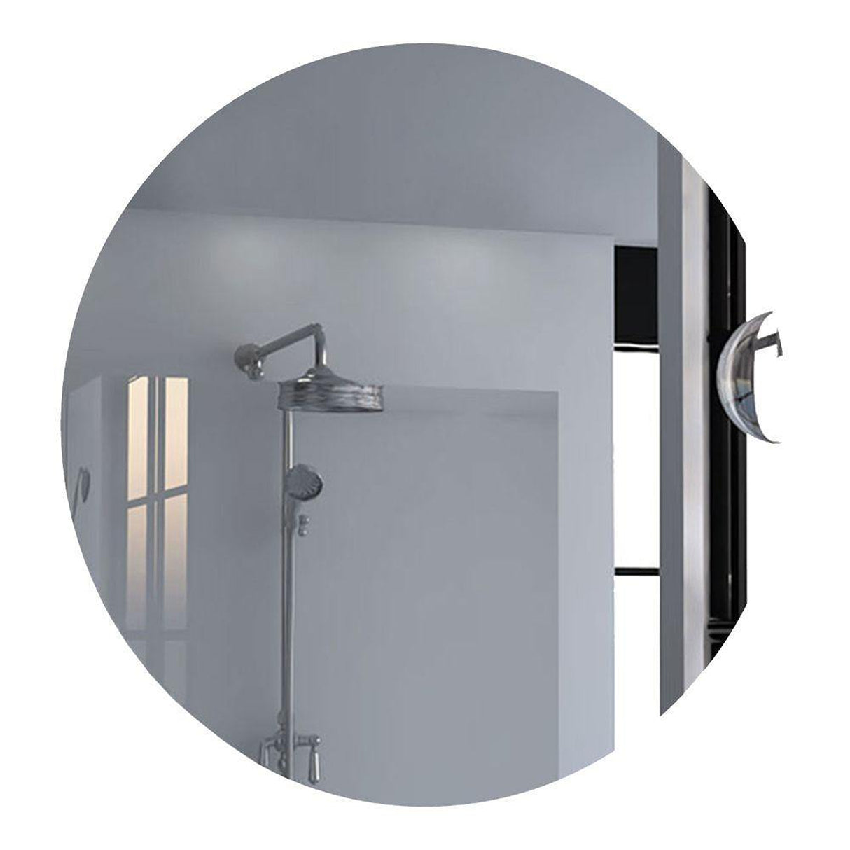 Espejo de Baño Capri Plateado 75x75cm Redondo con Biselado - Espejos de Baño | Bylmo