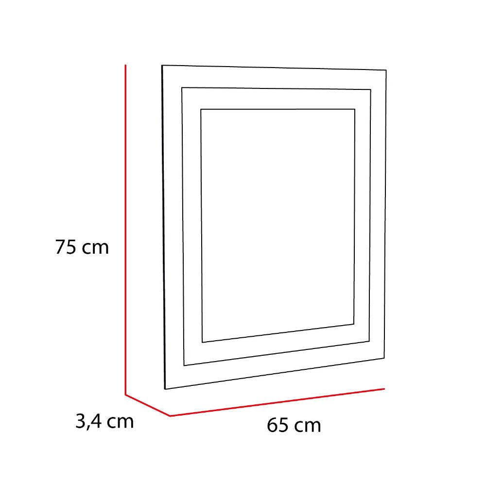 Espejo de Baño Torino Gris 65x75cm Rectangular con Sandblasting y con Iluminación Led - ESPEJOS DE BANHO | Bylmo