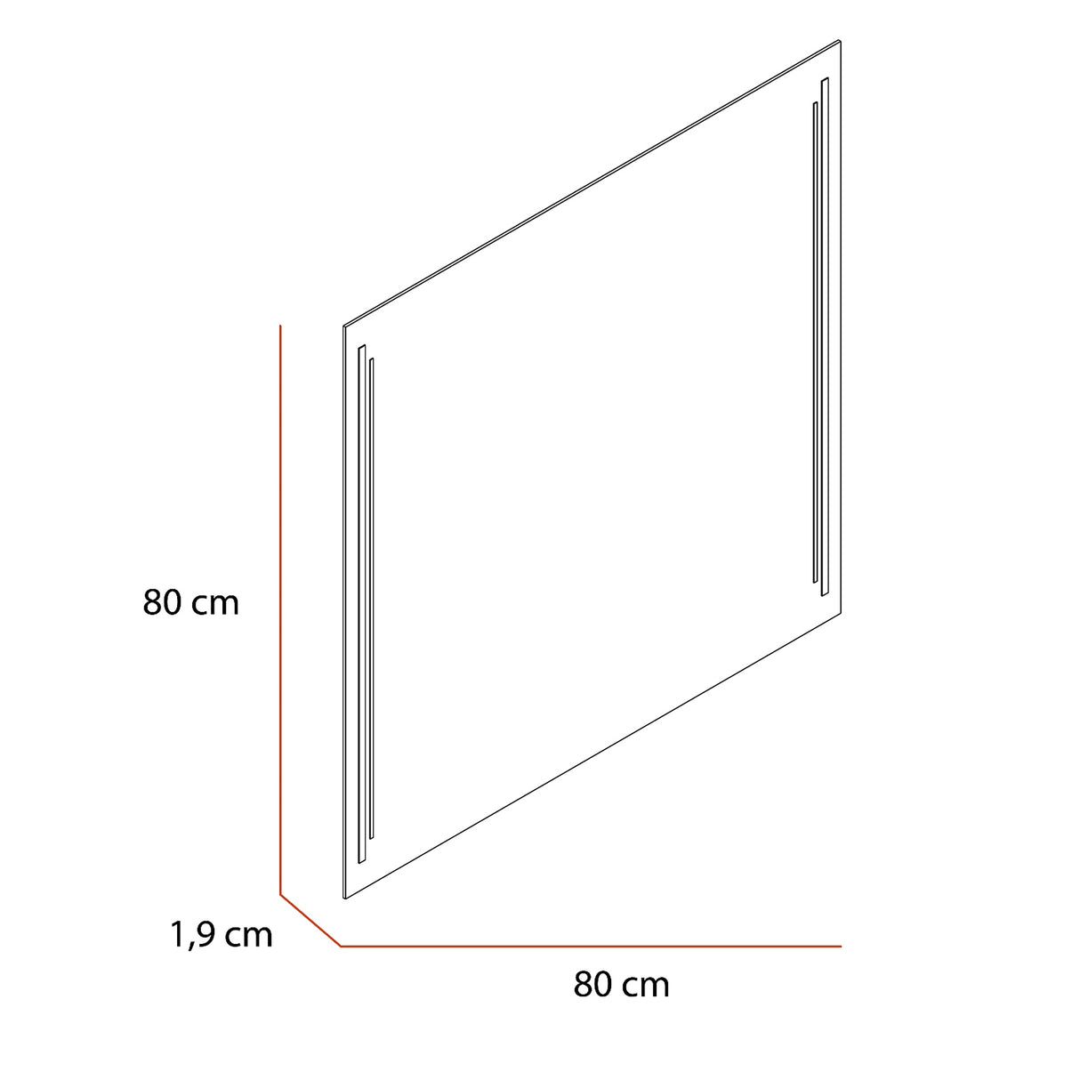 Espejo de Baño Toronto Gris 80x80cm Rectangular con Sandblasting - ESPEJOS DE BANHO | Bylmo