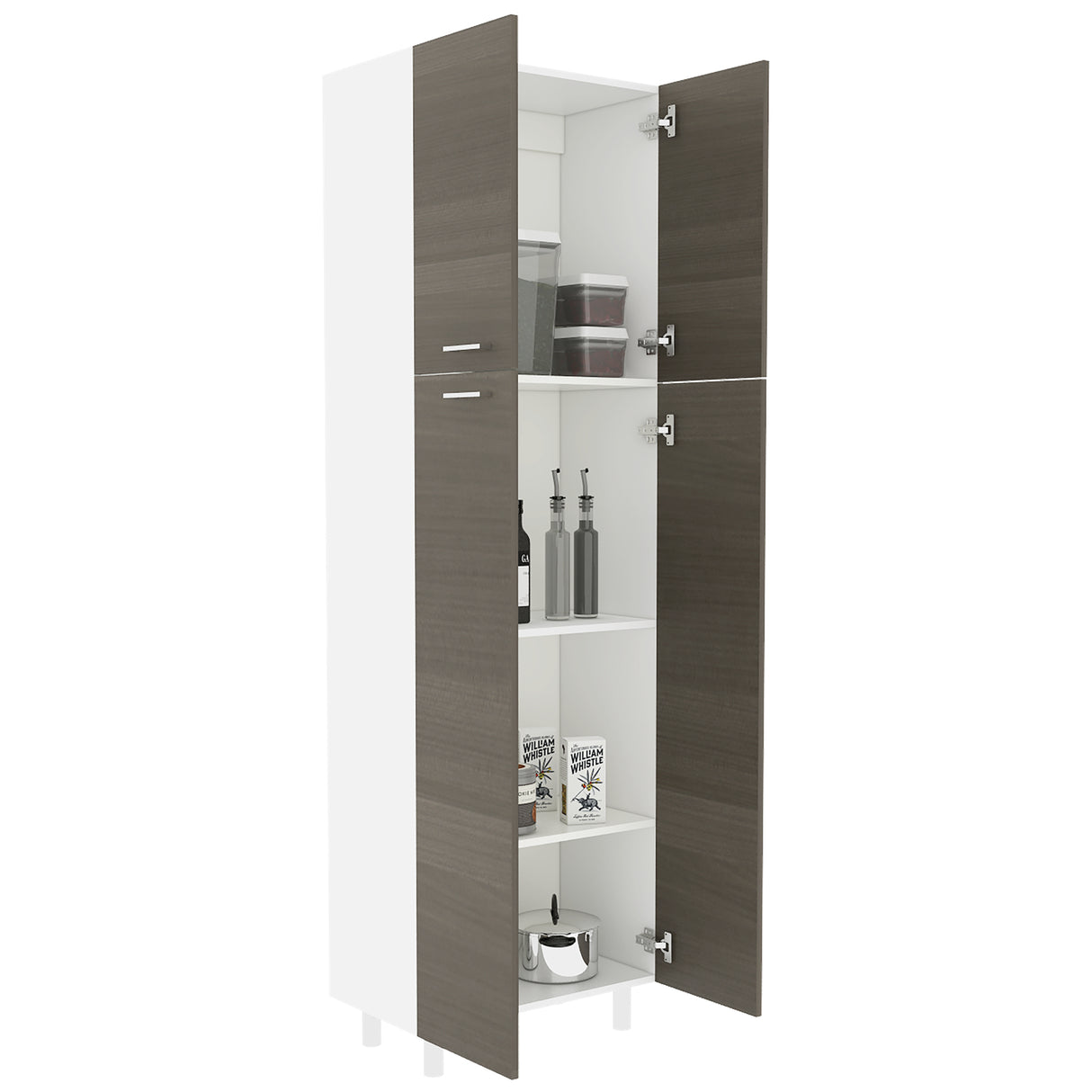 Alacena Rossi Blanco y Olivo 61.1x195cm sin Cajones y con Dos Puertas - ALACENAS Y MUEBLES MICROONDAS | Bylmo