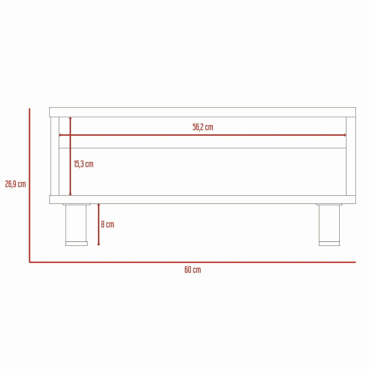 Mesa de Centro Eclipse Wengue 60x26cm Rectangular con Patas y con Compartimientos - Mesas | Bylmo