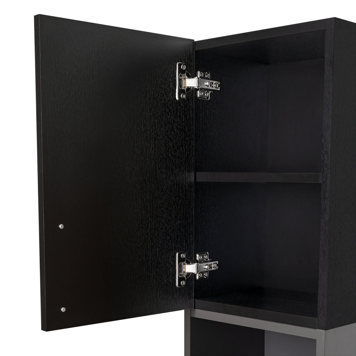 Gabinete de Baño Madrid Wengue y Plomo 30x80cm Rectangular sin Espejo y con Dos Entrepaños - Gabinetes | Bylmo