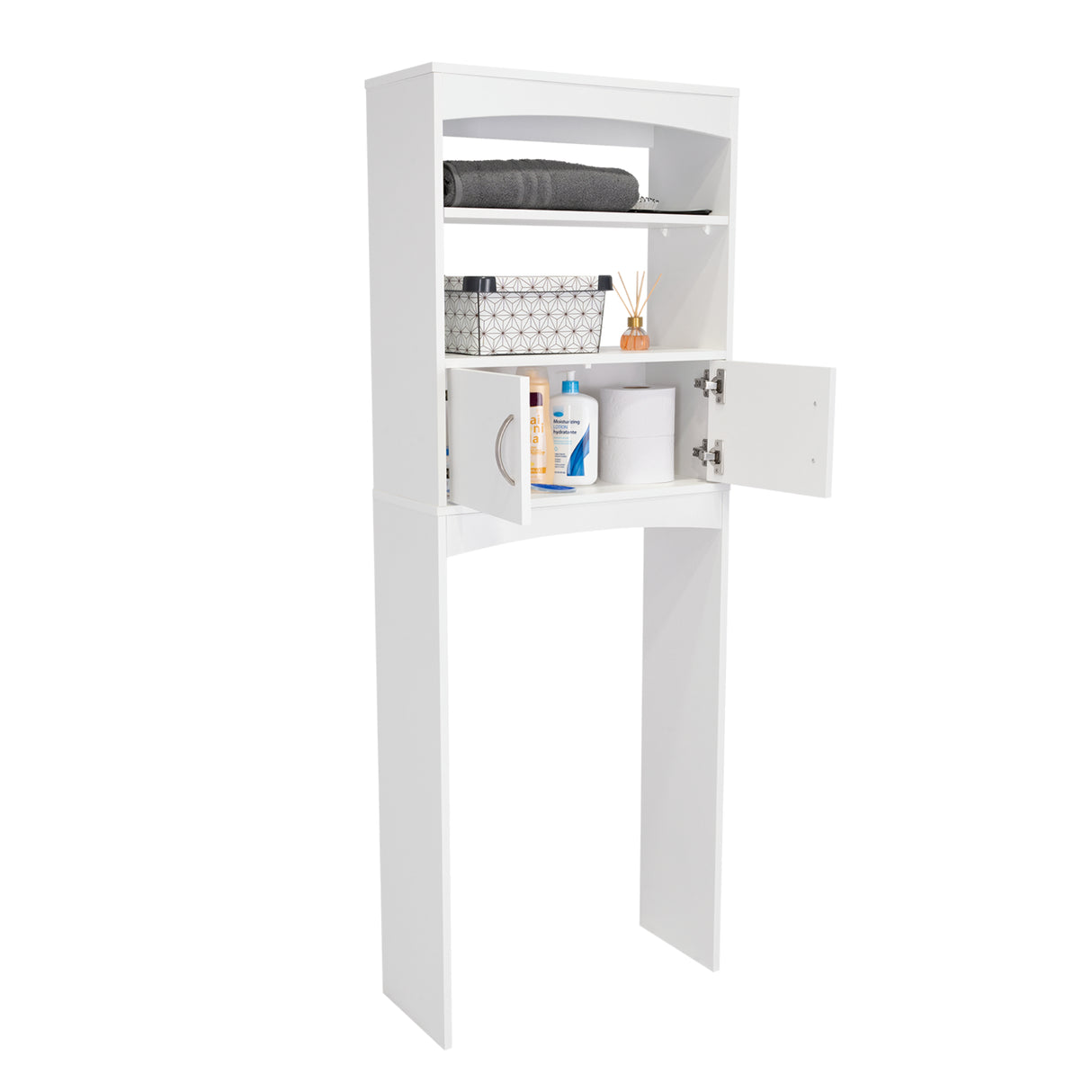 Ahorrador de Espacio para Baño Malta Blanco 60.6x165cm con Un Cajón y con Un Entrepaño
