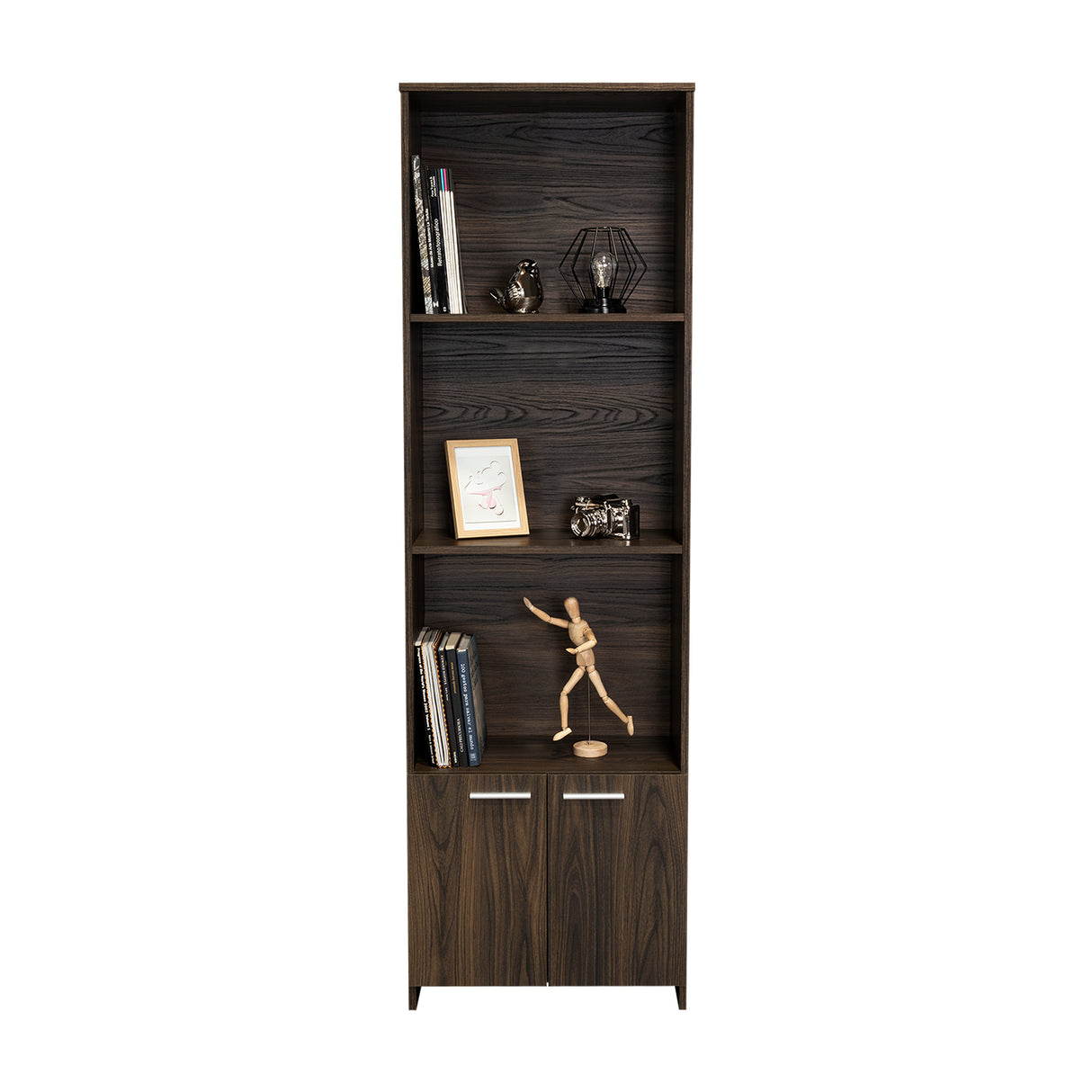 Biblioteca Ofice Habano 55.1x181.5cm con Tres Compartimientos y con Un Cajón - Bibliotecas | Bylmo