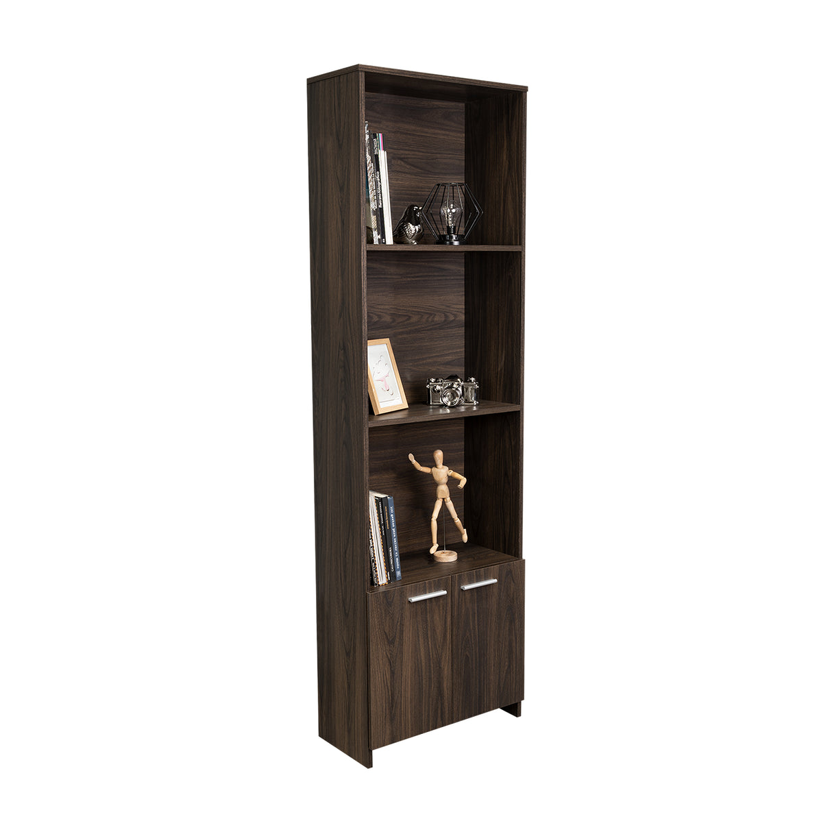 Biblioteca Ofice Habano 55.1x181.5cm con Tres Compartimientos y con Un Cajón - Bibliotecas | Bylmo