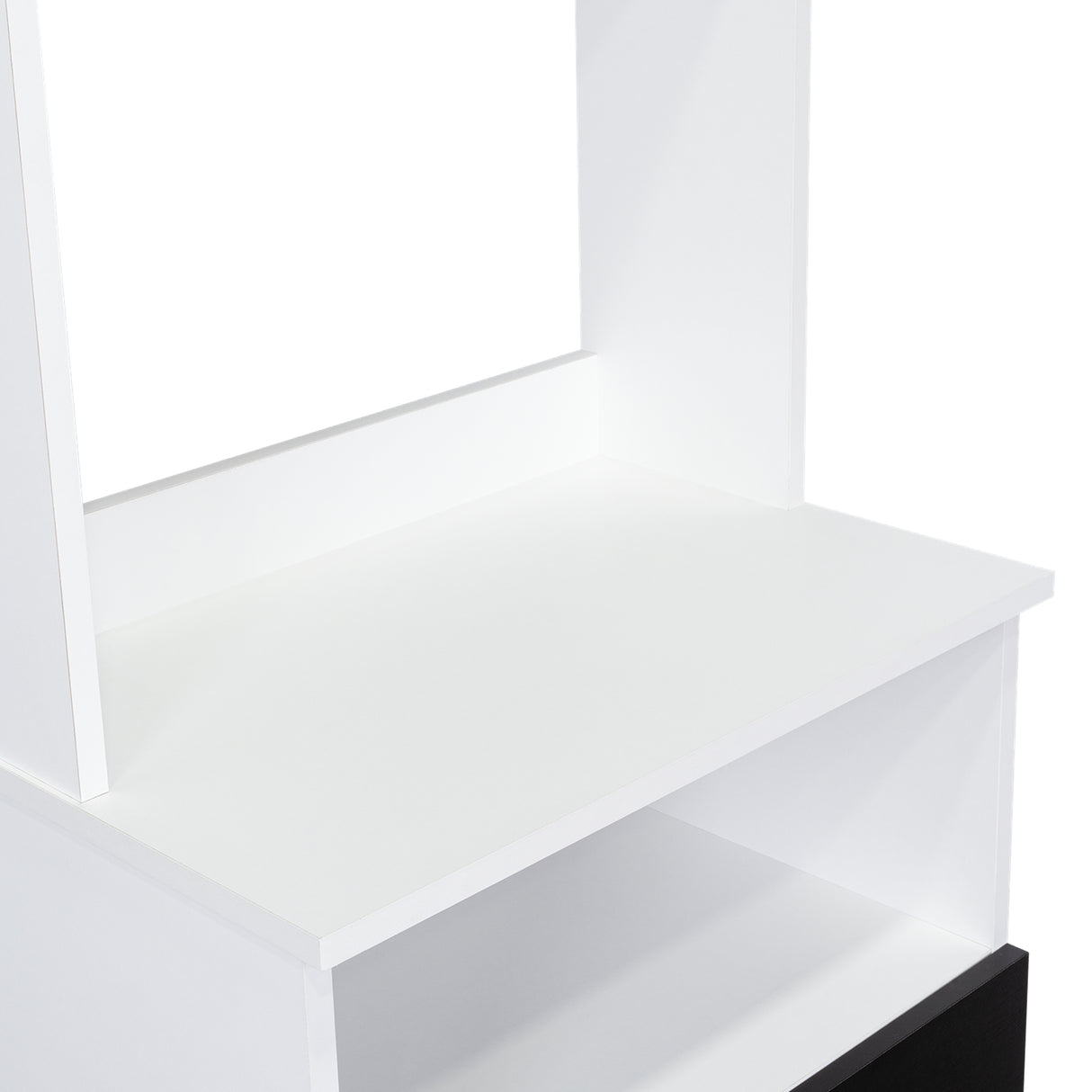 Alacena Fenix Blanco y Wengue 54x160cm sin Cajones y con Cuatro Puertas - Muebles Organizadores | Bylmo