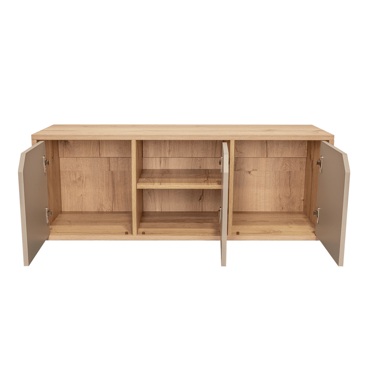 Biblioteca de Piso Piero Duna y Taupe 110.1x40.6cm Rectangular con Tres Compartimientos - Bibliotecas | Bylmo