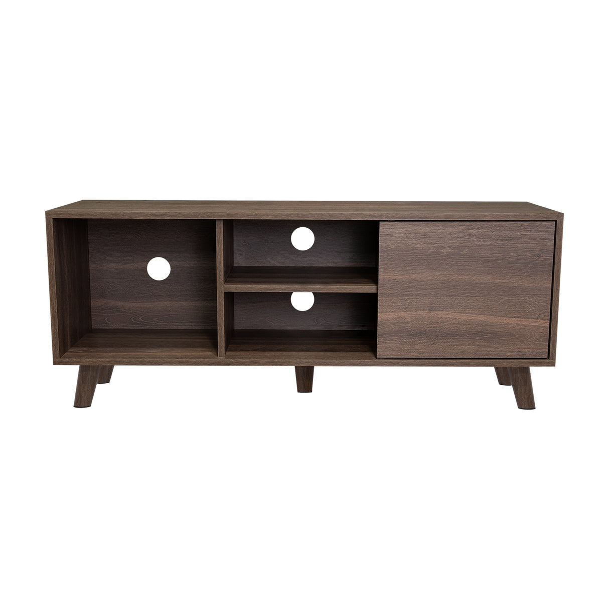 Rack de TV Cincinatti Coñac 115x50cm Para TV Hasta 45 Pulgadas con Un Cajón con Ranuras para Cables y con Patas - Muebles para TV | Bylmo