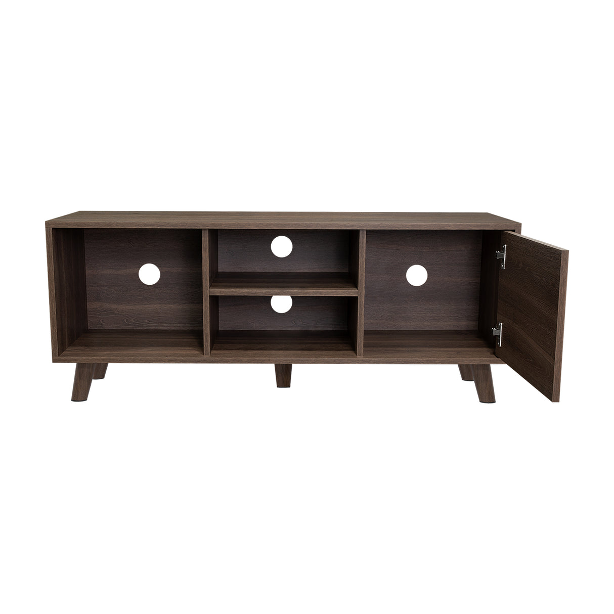 Rack de TV Cincinatti Coñac 115x50cm Para TV Hasta 45 Pulgadas con Un Cajón con Ranuras para Cables y con Patas - Muebles para TV | Bylmo