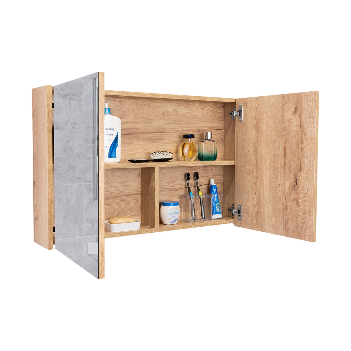 Gabinete de Baño 80 C Duna 80x50cm Rectangular con Espejo y con Un Entrepaño - Gabinetes | Bylmo