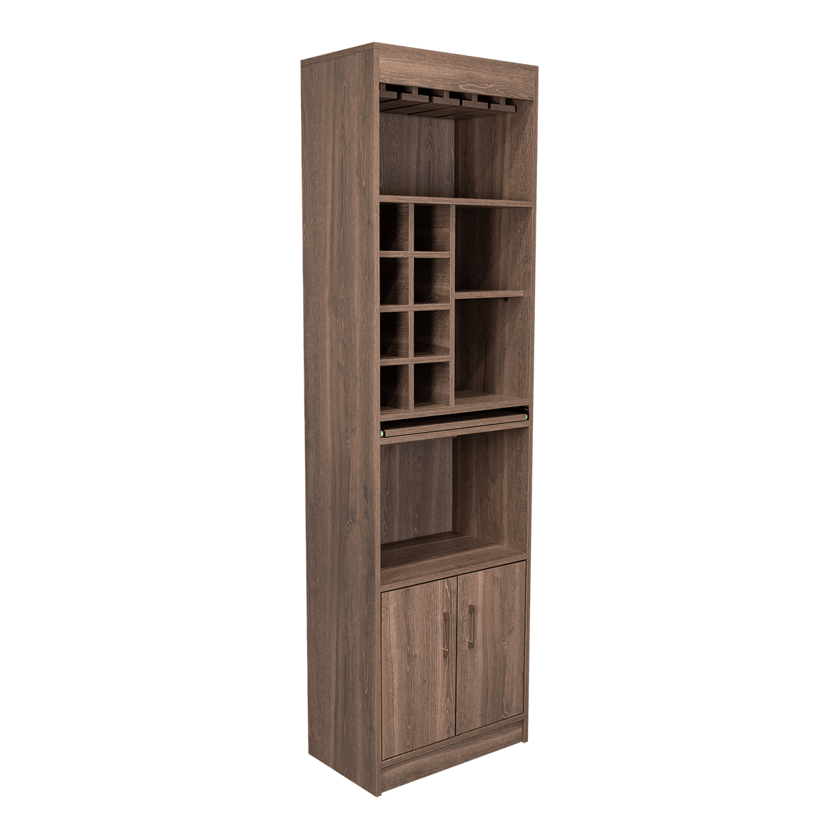 Bar Syrah Coñac 51x180cm con Un Cajón y con Ocho Portabotellas - Bares | Bylmo