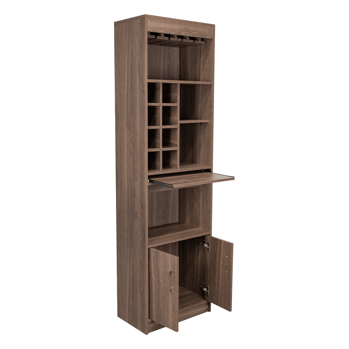 Bar Syrah Coñac 51x180cm con Un Cajón y con Ocho Portabotellas - Bares | Bylmo