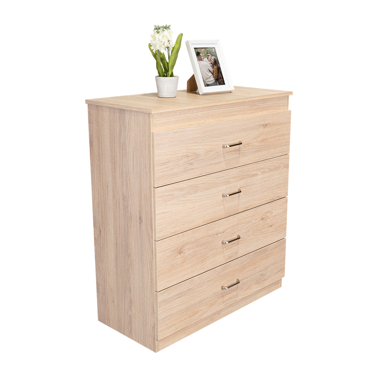 Cómoda Santino Rovere y Blanco 80x91.1cm De Cuatro Hileras con Cuatro Cajones - Cajoneras | Bylmo