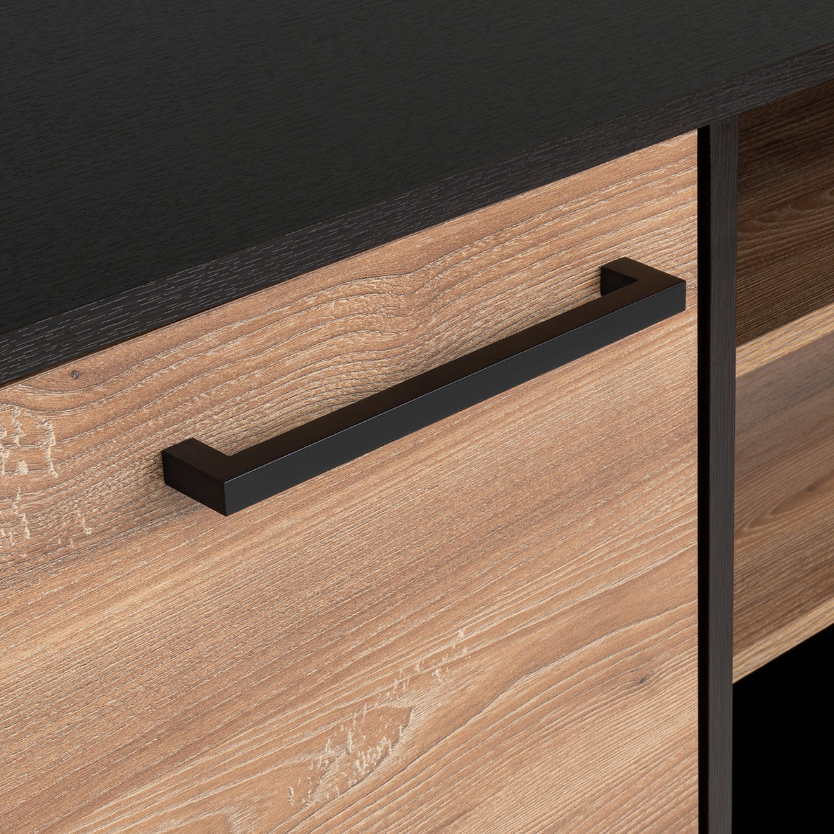 Rack de TV Kaia Wengue y Miel 155.5x61.2cm Para TV Hasta 65 Pulgadas con Dos Cajones y con Patas - Muebles para TV | Bylmo