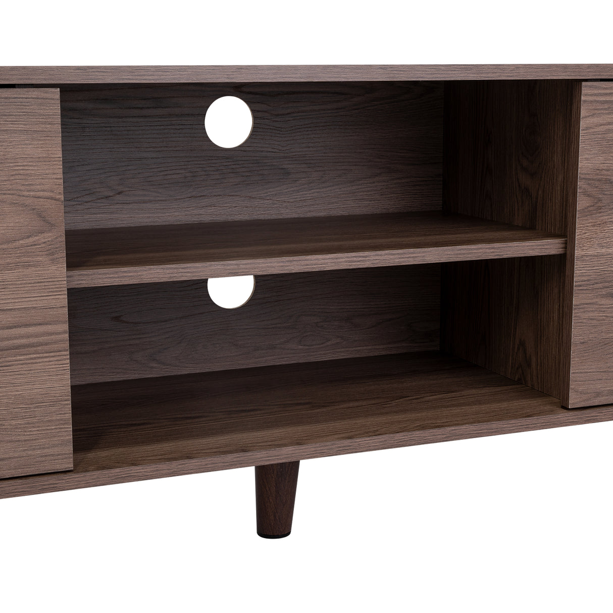 Rack de TV Z Coñac 180x52.5cm Para TV Hasta 80 Pulgadas con Dos Cajones con Ranuras para Cables y con Patas - Muebles para TV | Bylmo