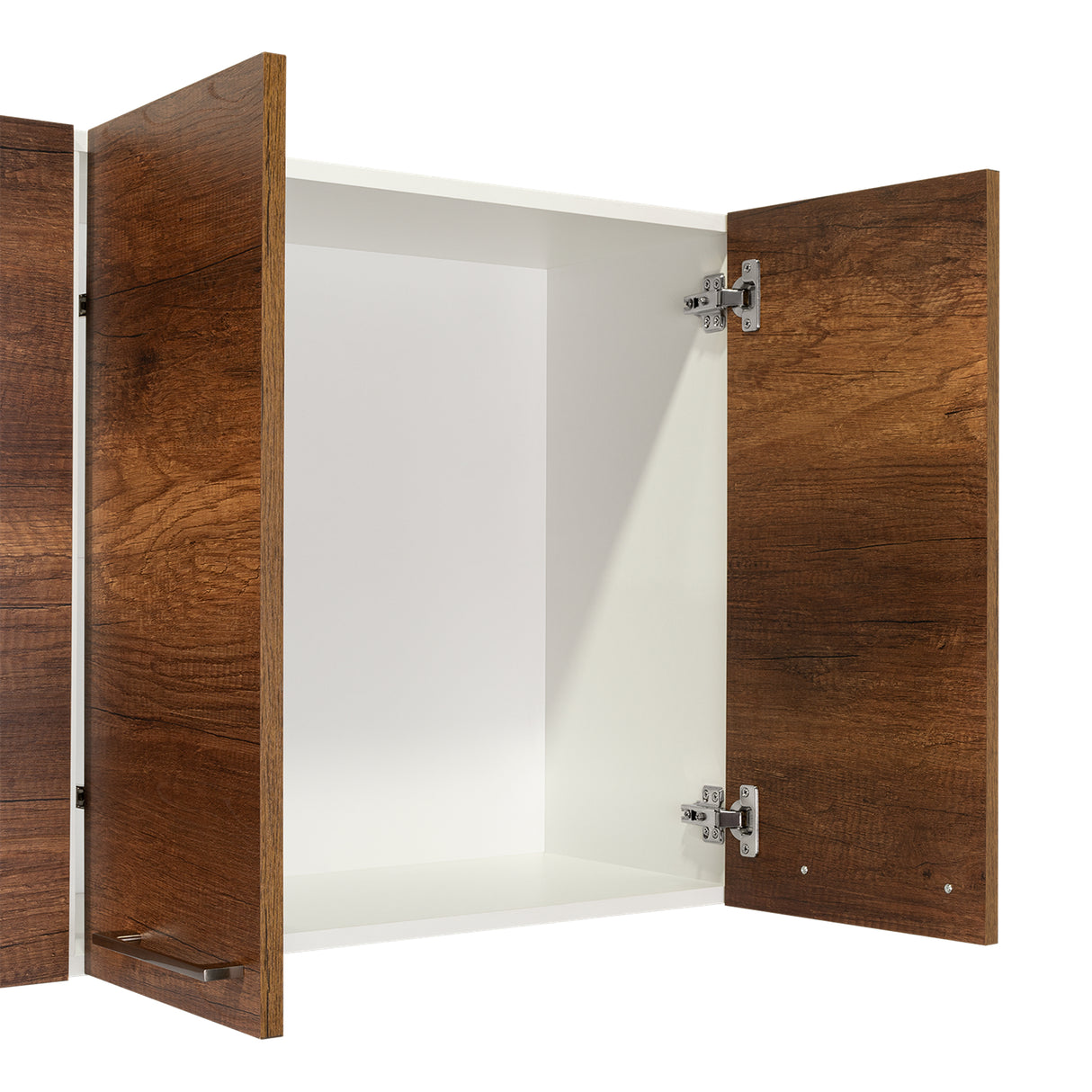 Mueble Superior de Cocina Blanco y Caramelo 150x60cm con Un Entrepaño y con Cuatro Puertas - Cocinas | Bylmo