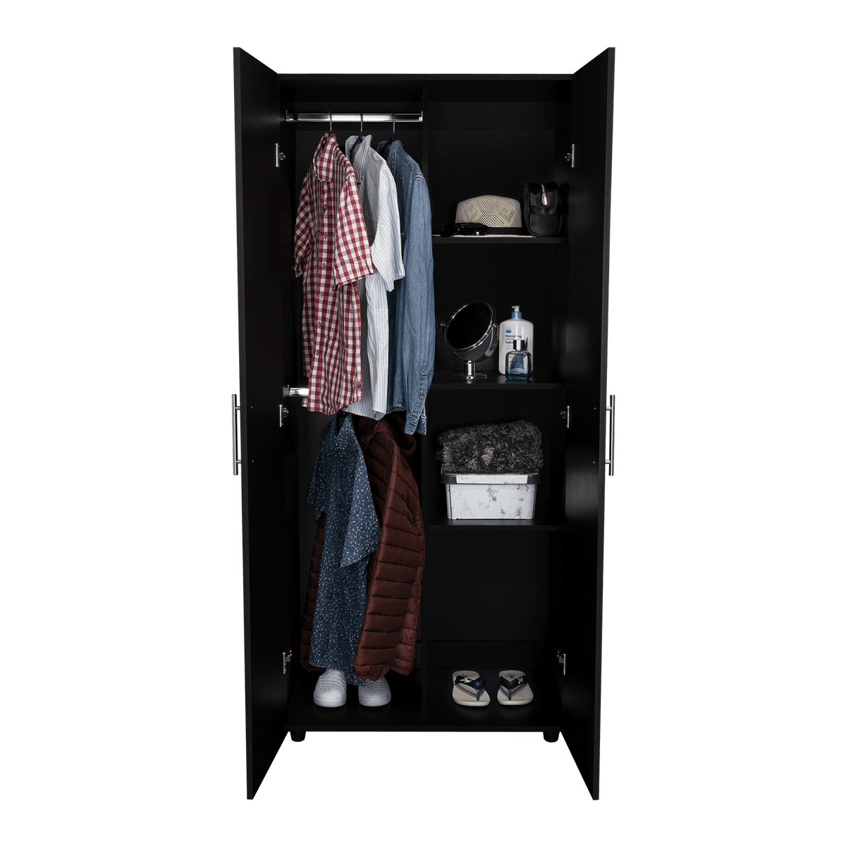 Closet Tera Wengue 80x180cm sin Cajones con 3 Entrepaños