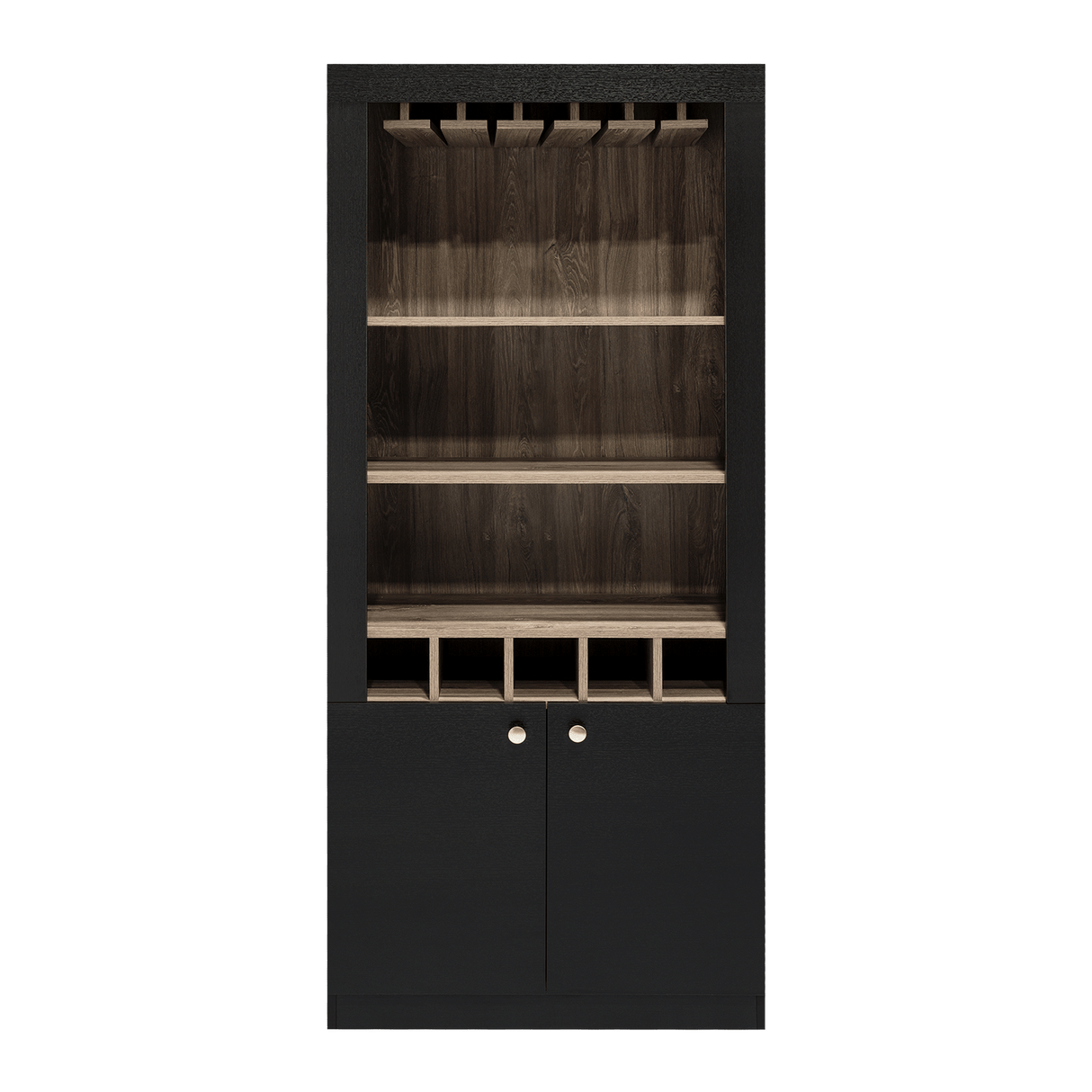 Bar Bellagio Wengue 75x175cm con Un Cajón y con Cinco Portabotellas - Bares | Bylmo