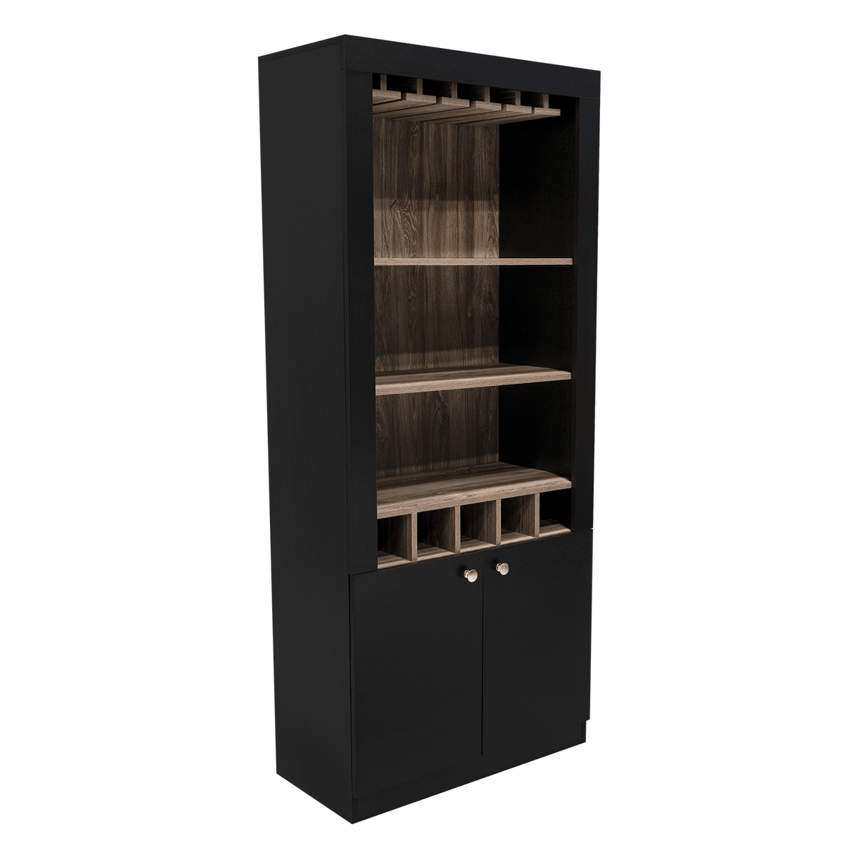 Bar Bellagio Wengue 75x175cm con Un Cajón y con Cinco Portabotellas - Bares | Bylmo