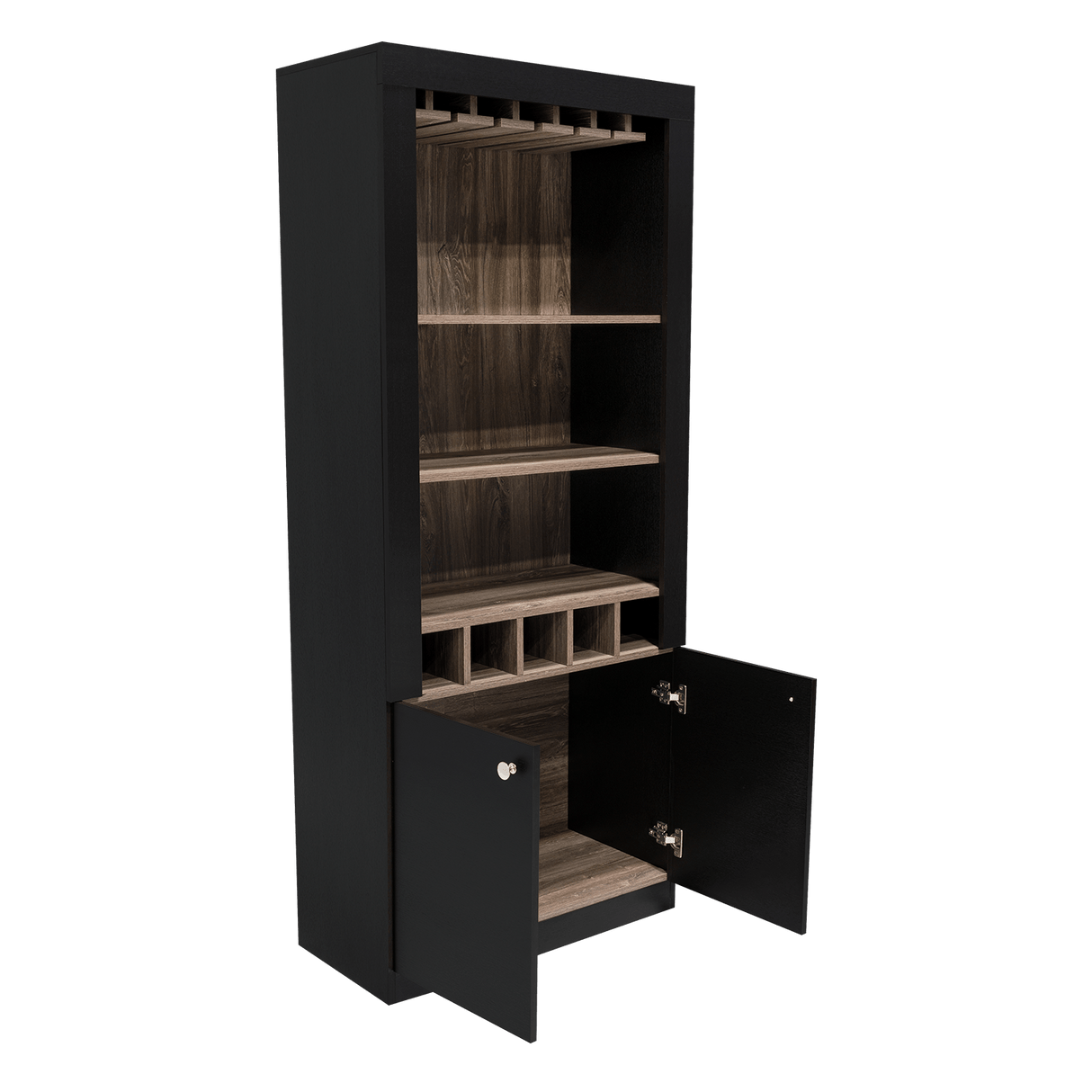 Bar Bellagio Wengue 75x175cm con Un Cajón y con Cinco Portabotellas - Bares | Bylmo