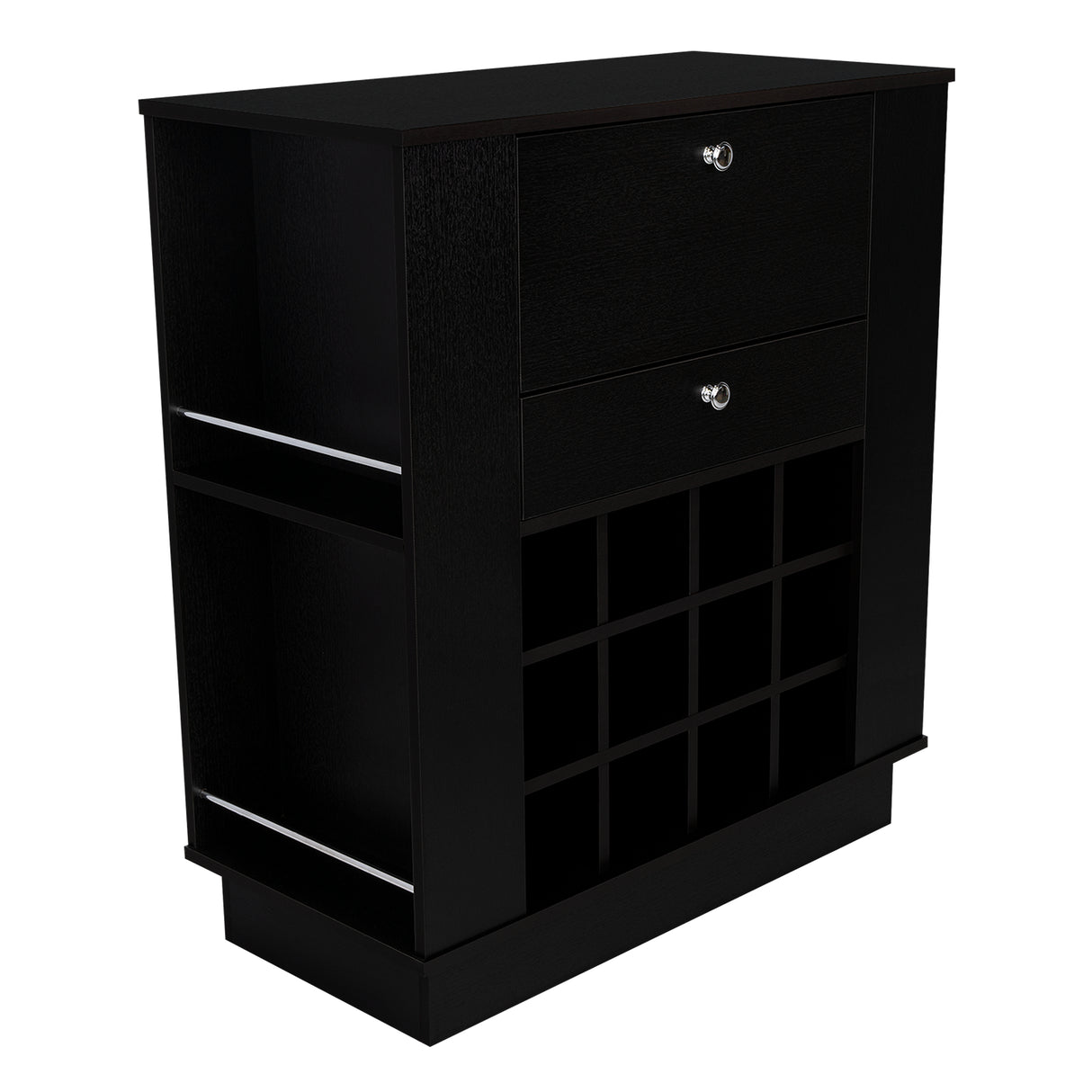 Bar New York Wengue 82x91.5cm con Dos Compartimientos y con Doce Portabotellas - BARES | Bylmo
