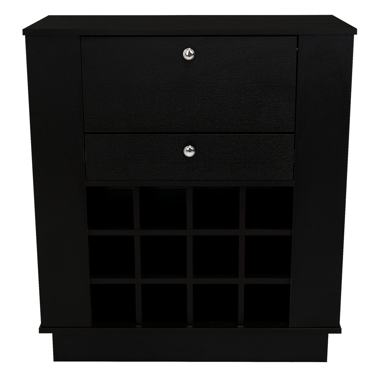 Bar New York Wengue 82x91.5cm con Dos Compartimientos y con Doce Portabotellas - BARES | Bylmo
