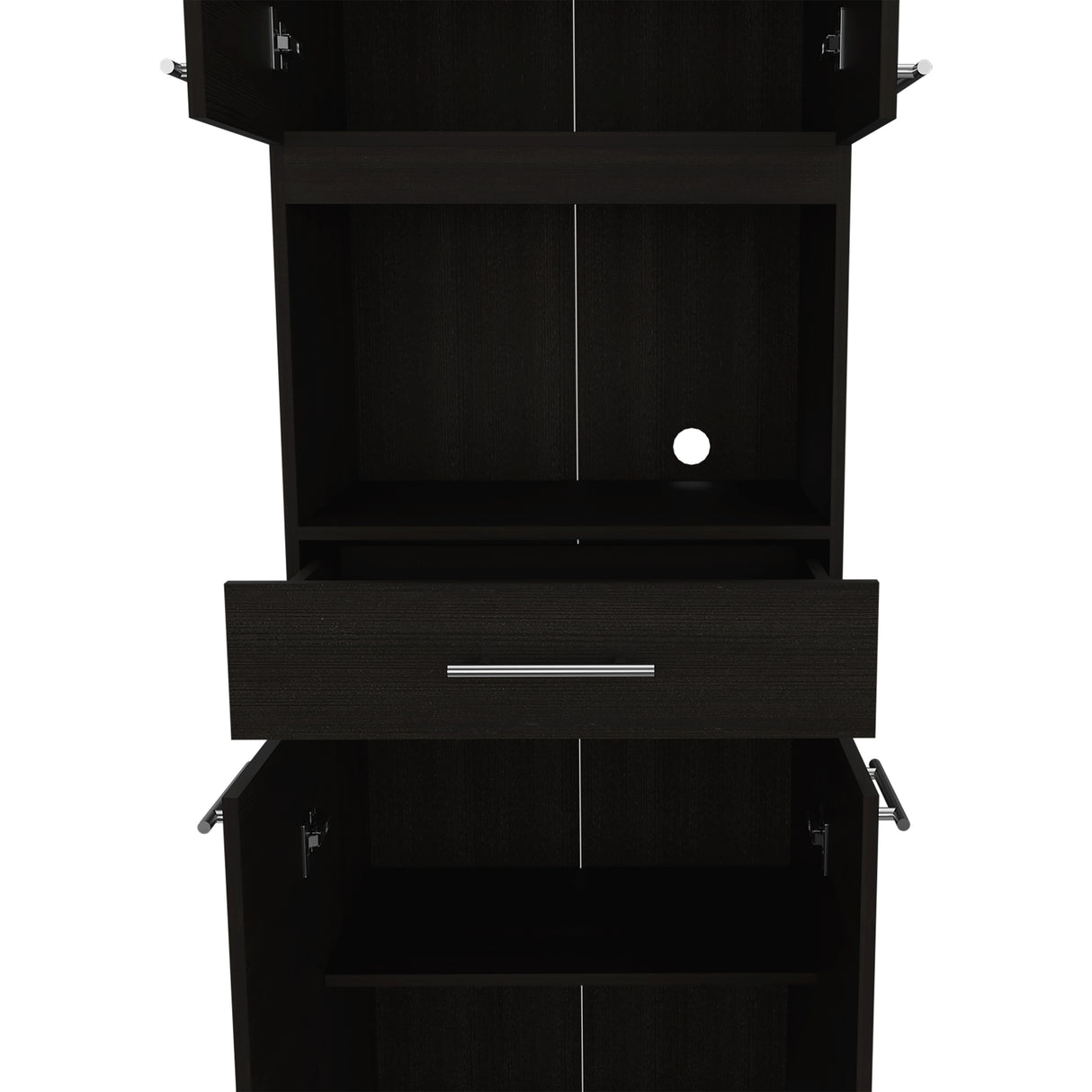 Módulo Microondas Manchester Wengue 62x197.6cm con Un Cajón y con Cuatro Puertas - ALACENAS Y MUEBLES MICROONDAS | Bylmo