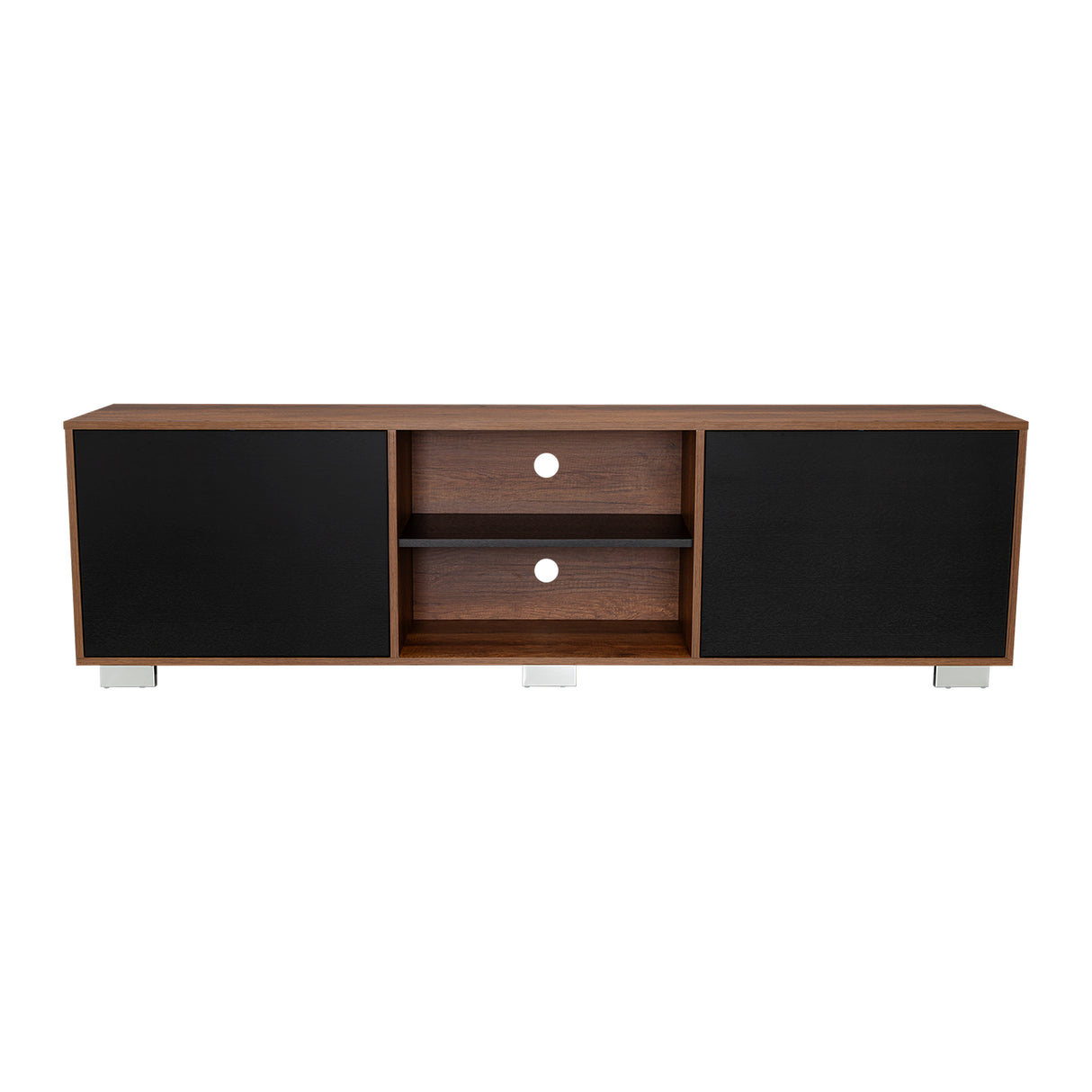 Rack de TV Classic Caramelo y Wengue 180x52.5cm para TV Hasta 70" Pulgadas con Cuatro Compartimientos - MUEBLES DE TV | Bylmo