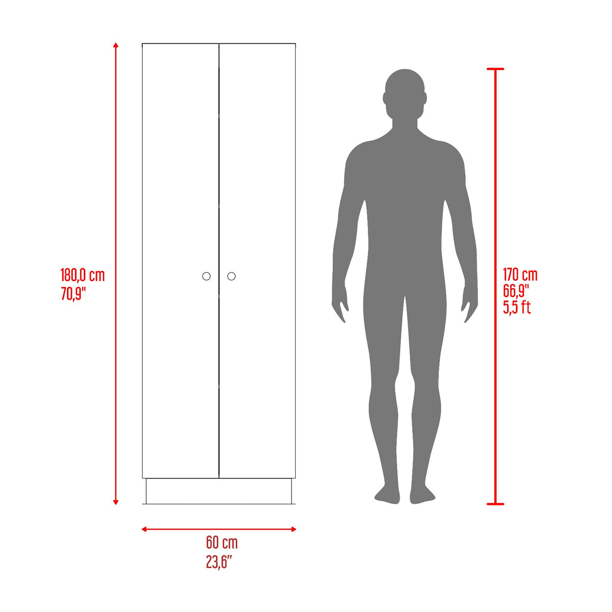 Closet Home Duna y Blanco 60x180cm con Dos Puertas