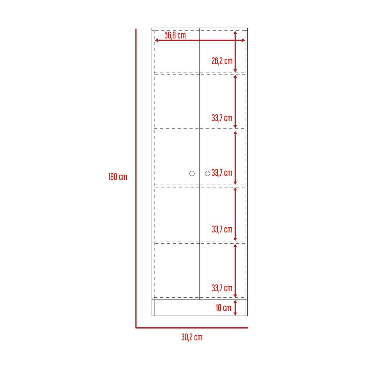 Closet Home Duna y Blanco 60x180cm con Dos Puertas - CLOSETS | Bylmo