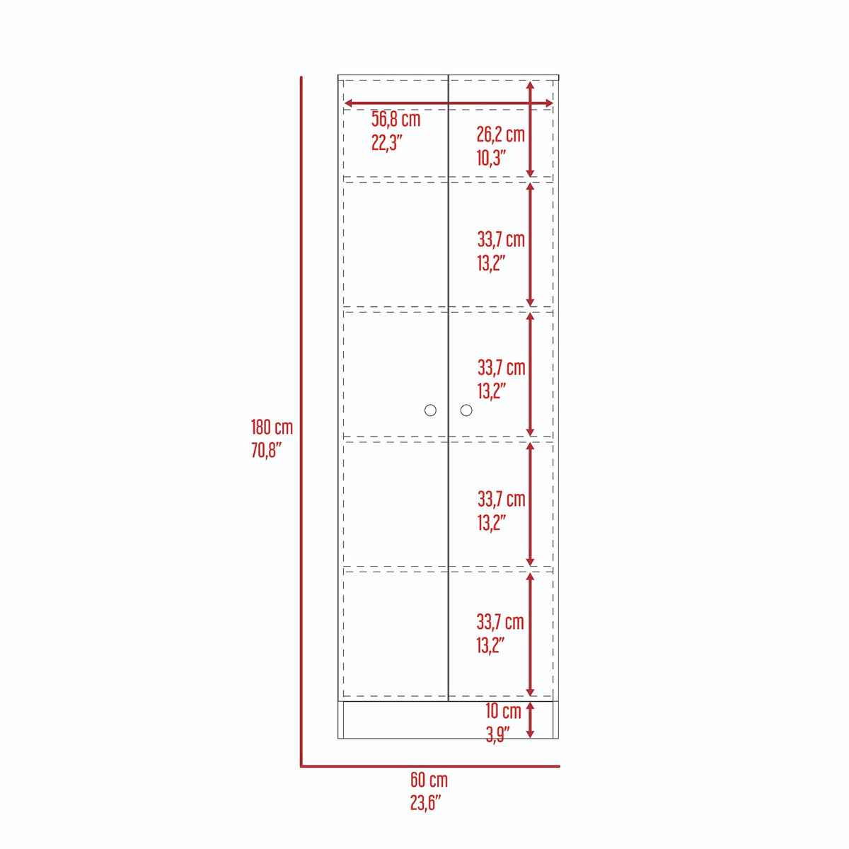 Closet Home Duna y Blanco 60x180cm con Dos Puertas