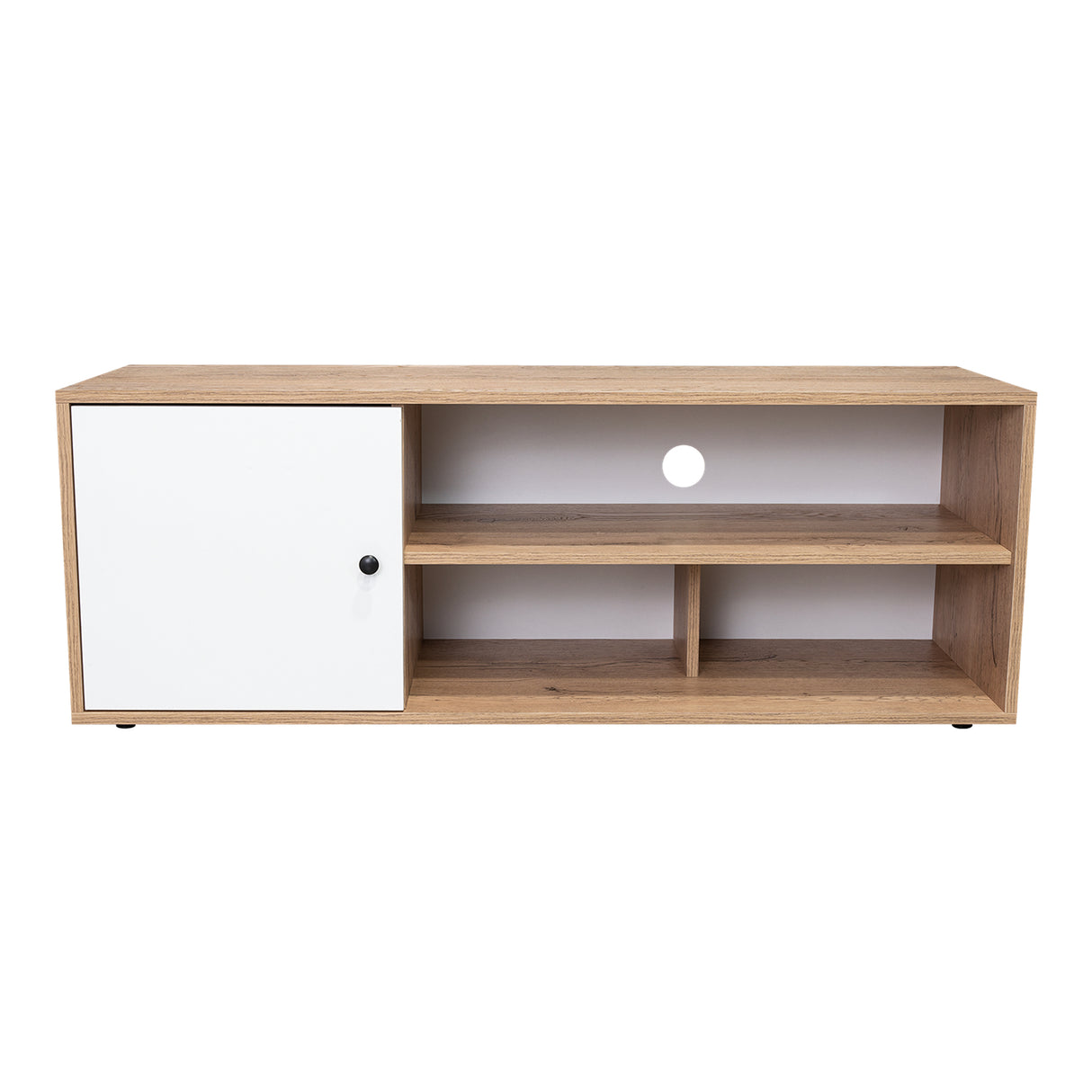 Rack de TV Noah Macadamia 120x44cm Para TV Hasta 55 Pulgadas con Un Cajón - Muebles de TV | Bylmo