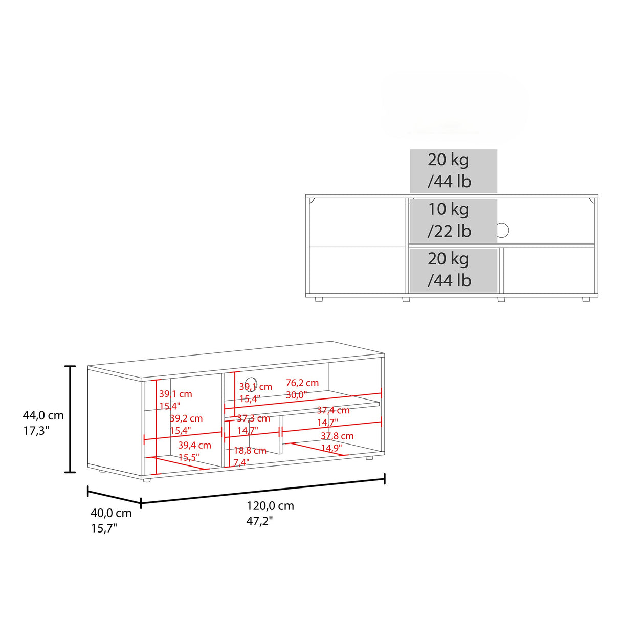 Rack de TV Noah Macadamia 120x44cm Para TV Hasta 55 Pulgadas con Un Cajón - Muebles de TV | Bylmo