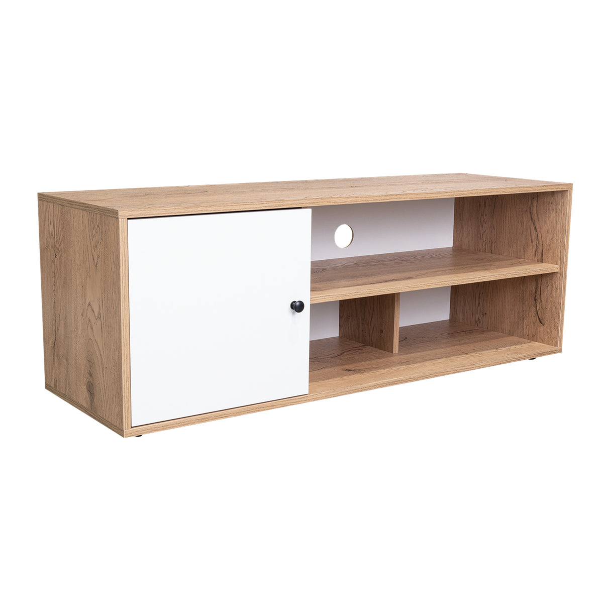 Rack de TV Noah Macadamia 120x44cm Para TV Hasta 55 Pulgadas con Un Cajón - Muebles de TV | Bylmo