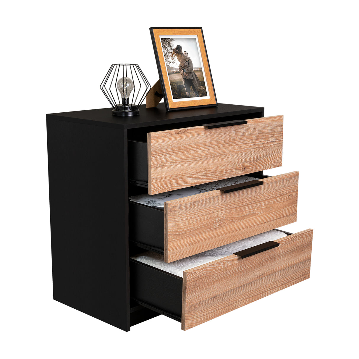 Bife Kaia Wengue 70x70cm De Tres Hileras con Tres Cajones - Cajoneras y Comodas | Bylmo