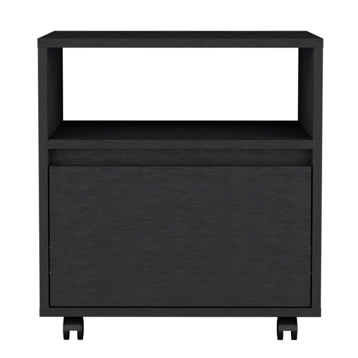 Mesa de Noche Wengue 48.1x52cm con Un Cajon con Un Compartimiento y con Ruedas - MESAS DE NOCHE | Bylmo