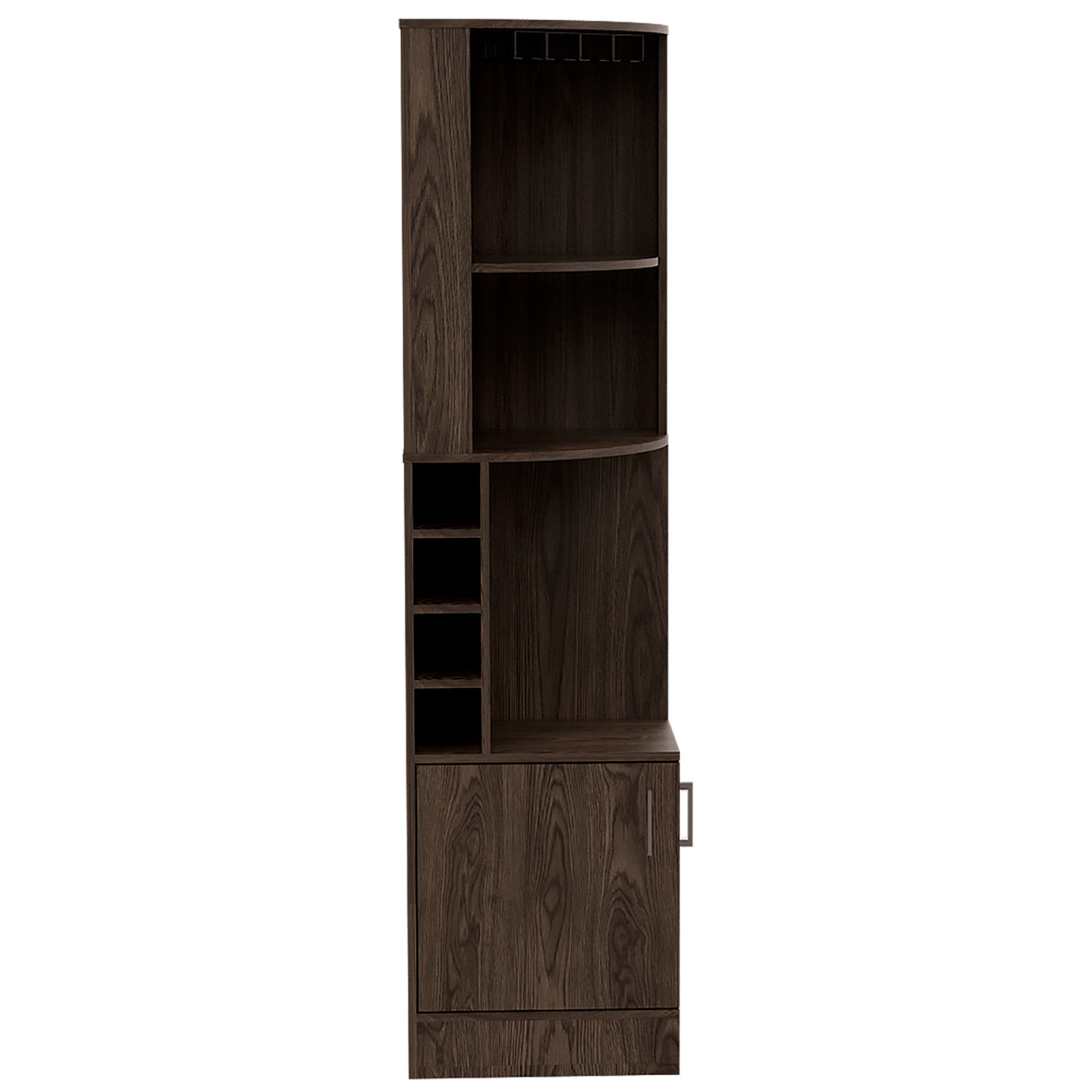 Bar Esquinero Syrah Coñac 46.9x180.6cm con Tres Compartimientos y Ocho Portabotellas - BARES | Bylmo