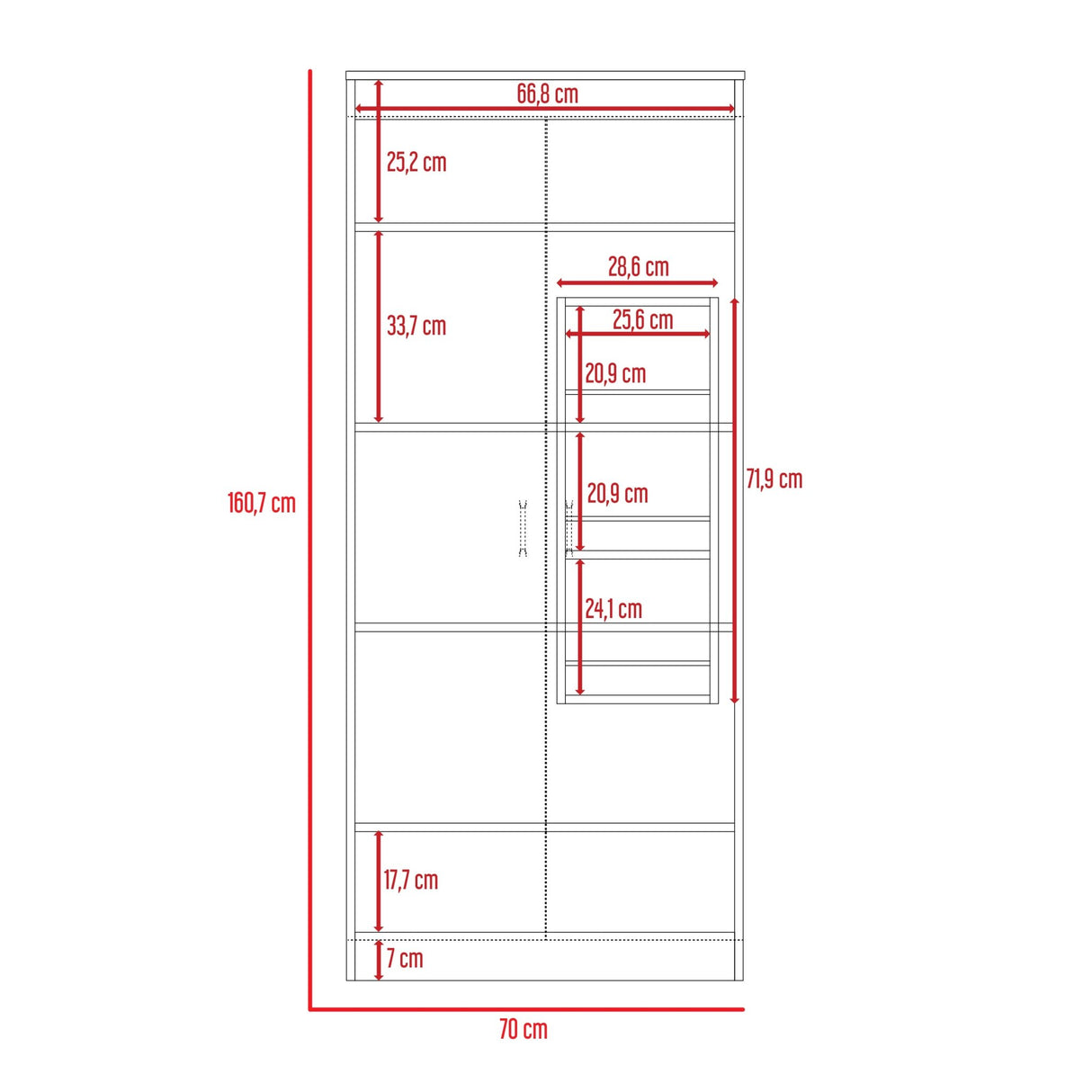Alacena Varese Ceniza 70x161cm con Dos Puertas - Alacenas y Muebles Microondas | Bylmo