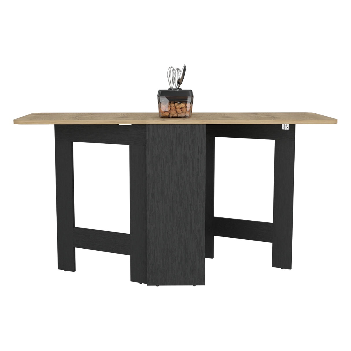 Mesa Auxiliar de Cocina Gateleg Wengue y Macadamia 60x78.6cm Rectangular Plegable de Seis Puestos - MESAS AUXILIARES | Bylmo