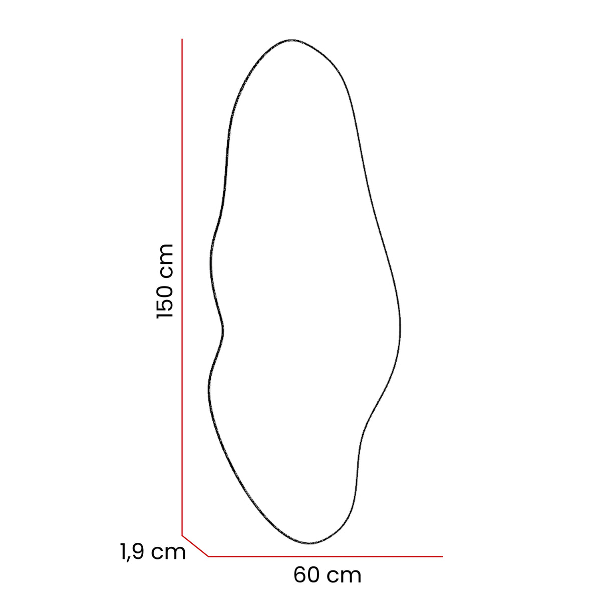 Espejo de Pared Blue Plateado 150x60cm Asimetrico sin Marco - Espejos Decorativos | Bylmo