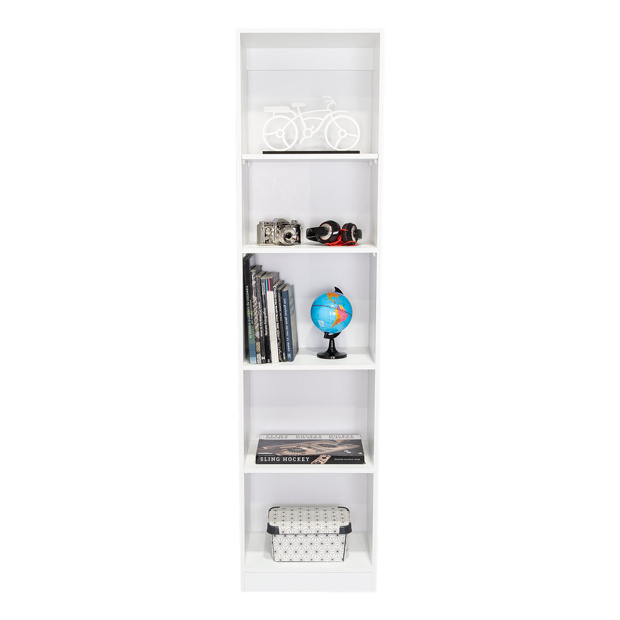Estantería Home Blanco 45x181cm con Cinco Compartimientos