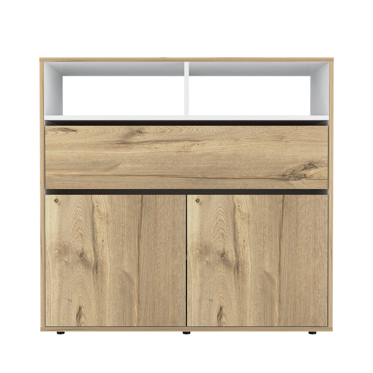 Cómoda Sleep Duna y Blanco 100x96cm de Tres Hileras con Un Cajón - CAJONERAS Y COMODAS | Bylmo