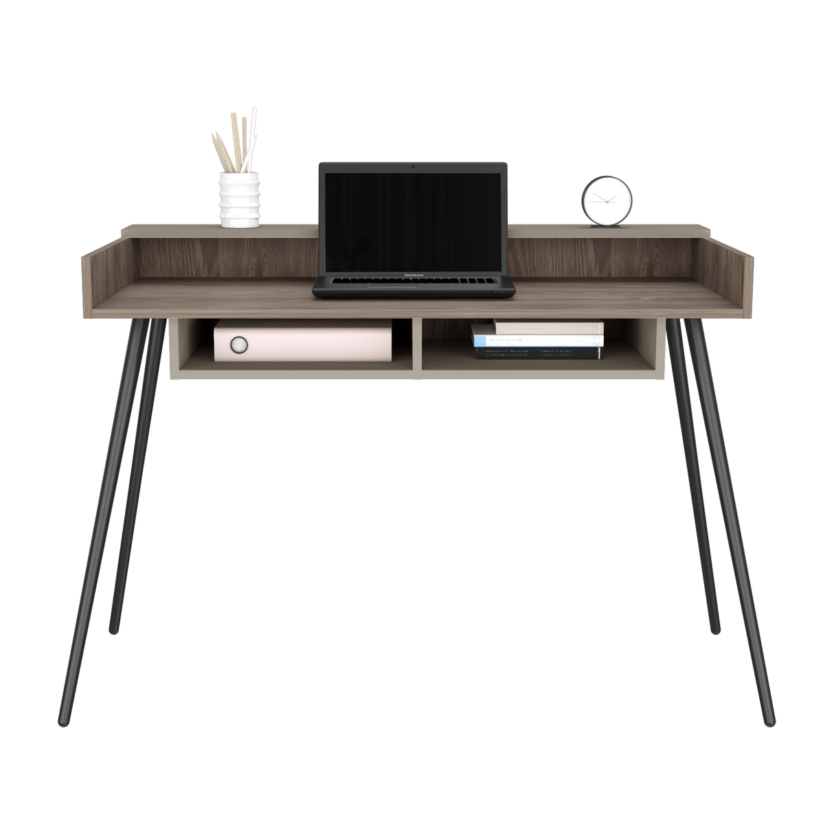 Escritorio Marlow Coñac 124x55x82.7cm MDP Patas Metálicas 5 años Garantía - Escritorios | Bylmo