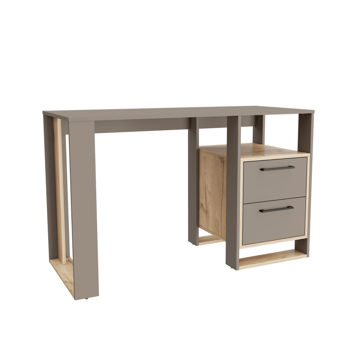 Escritorio Verlot 120x52cm 2 cajones color Taupe cent. de computo - Escritorios | Bylmo