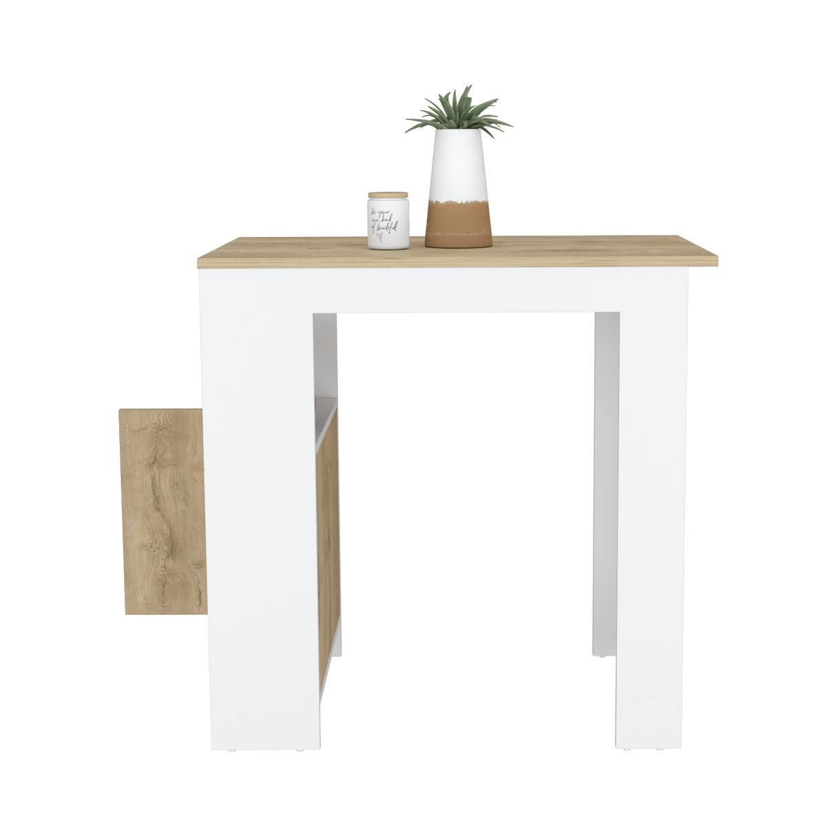 Isla de Cocina Stirling 59x92 Blanco Macadamia Moderna - Barras y Muebles Auxiliares | Bylmo