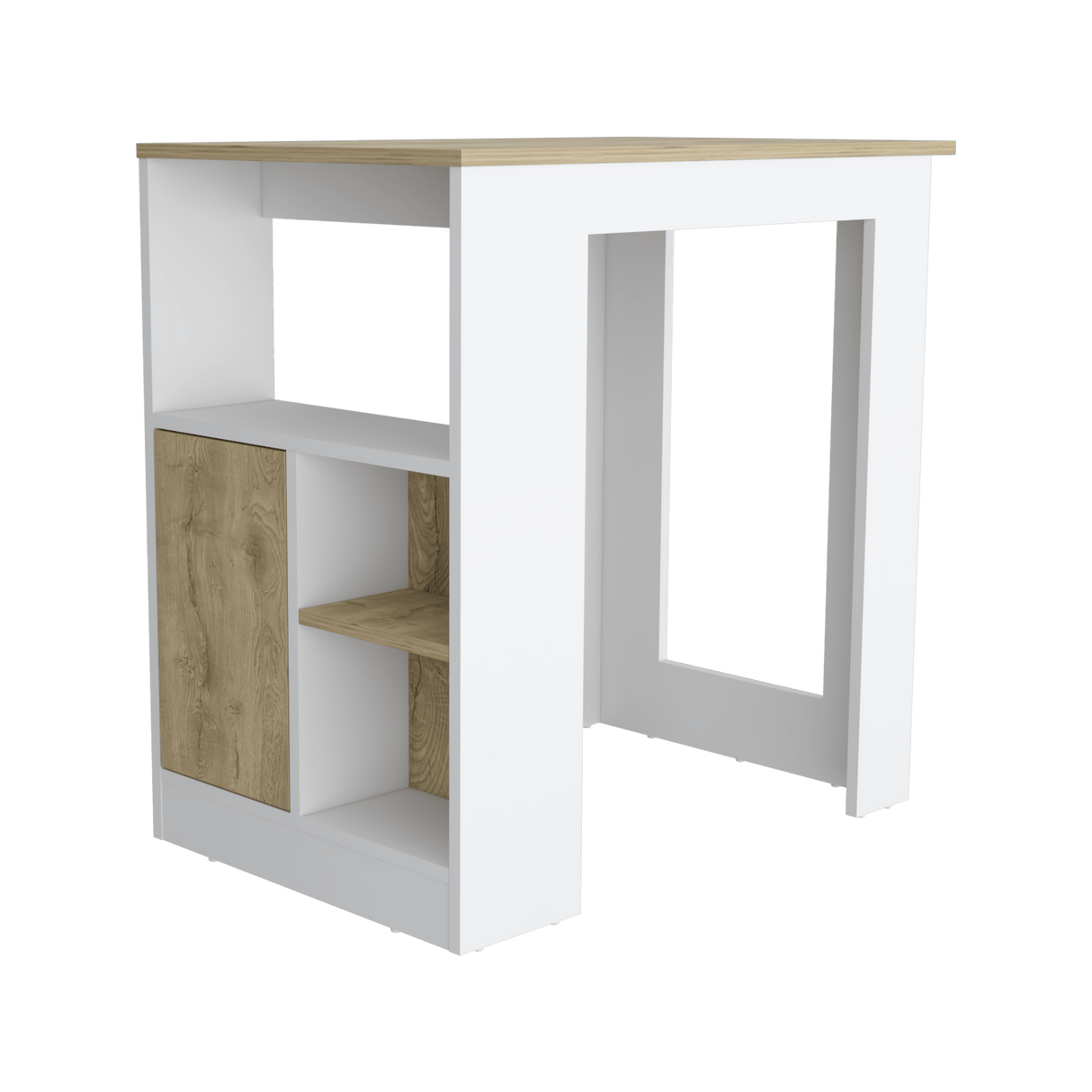 Isla de Cocina Stirling 59x92 Blanco Macadamia Moderna - Barras y Muebles Auxiliares | Bylmo