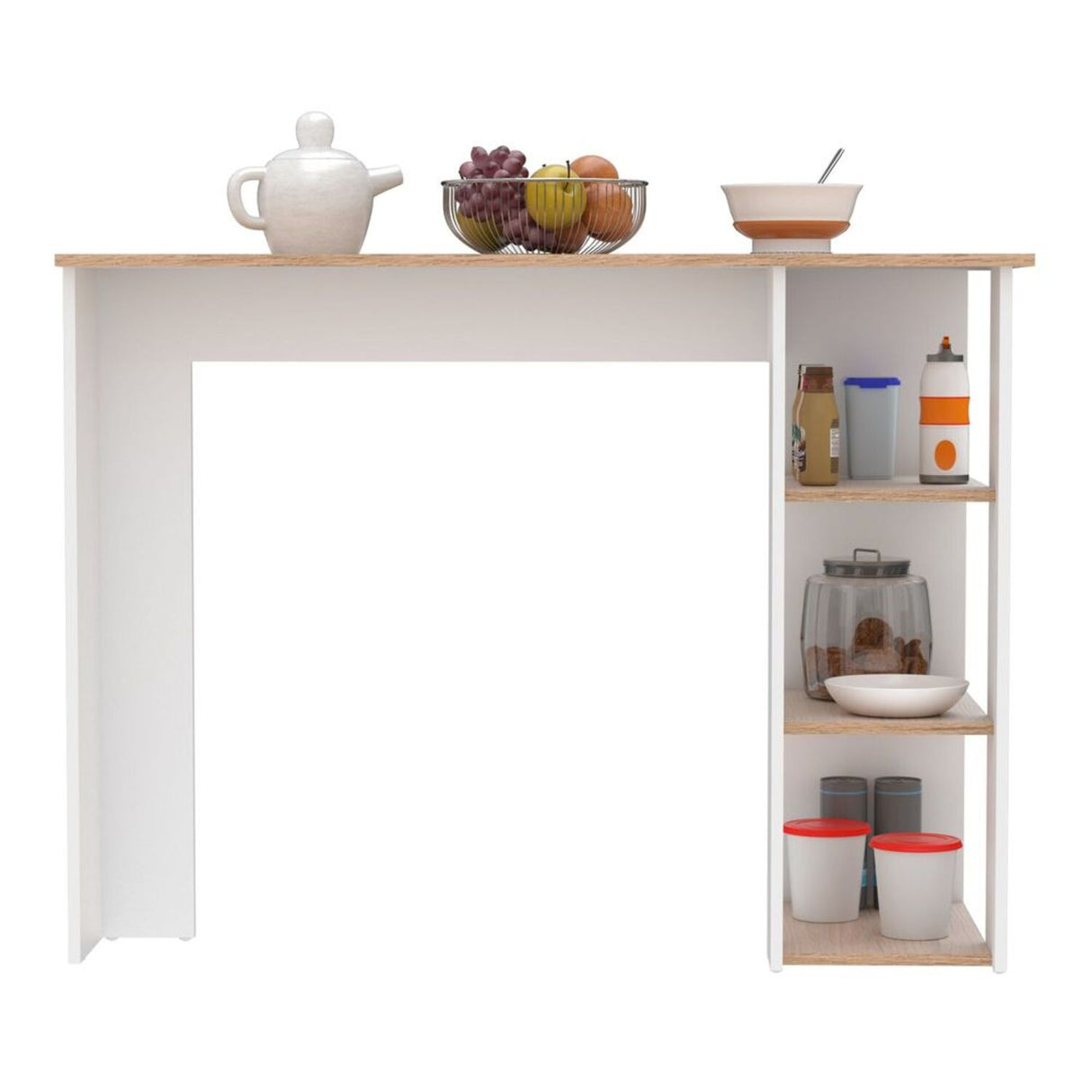 Barra de Cocina Dan 20.9x90.1cm Rovere con 3 Entrepaños - Barras y Muebles Auxiliares | Bylmo